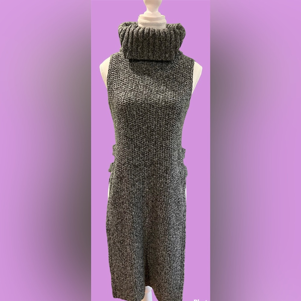 Cliche longline Sleevlessvest turtleneck vest dress, Size S